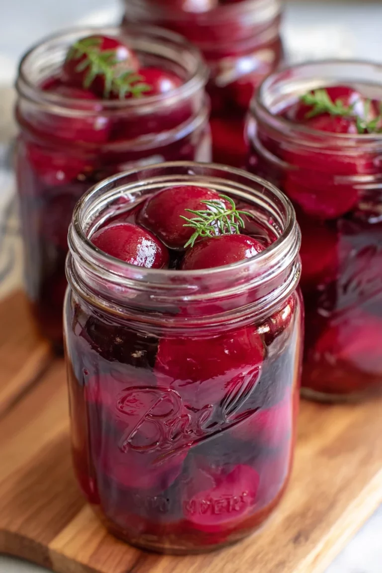 Amish pickled red beets, tangy, vibrant, sweet, crunchy, flavorful, traditional, preserved