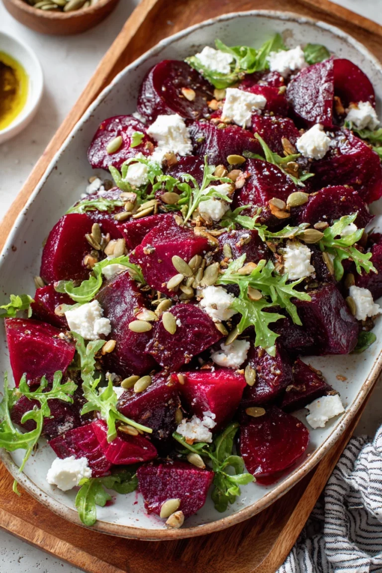 beet, feta salad, vibrant colors, fresh ingredients, savory, tangy dressing