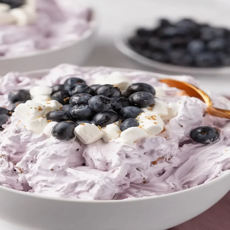 Blueberry Fluff Salad, creamy, fluffy, refreshing, vibrant, fruity, delicious
