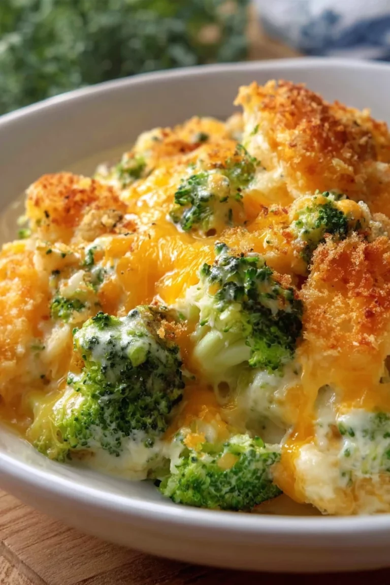cheesy broccoli casserole, creamy, savory, baked, delicious, comforting, cheesy goodness