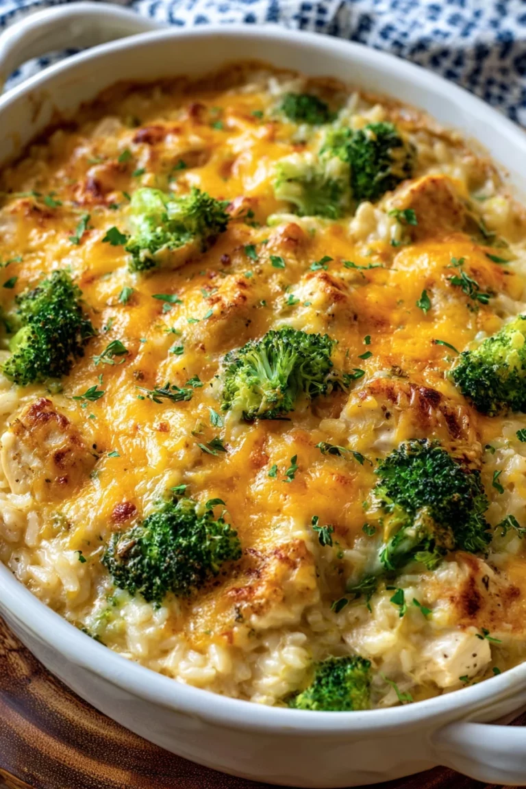 creamy, chicken, broccoli, rice, cheese, casserole, savory, comforting, delicious