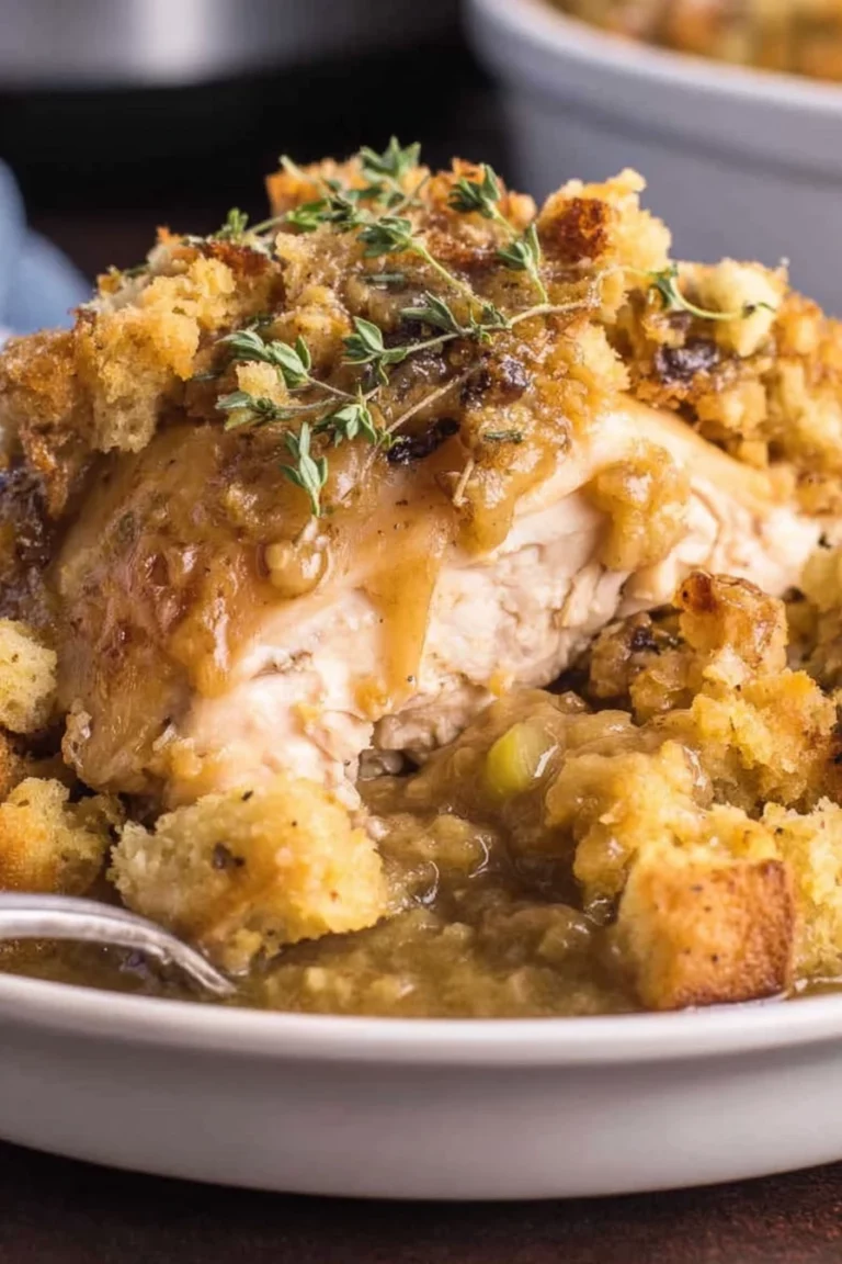 crockpot chicken, stuffing recipe, savory, tender, flavorful, comforting, easy to make