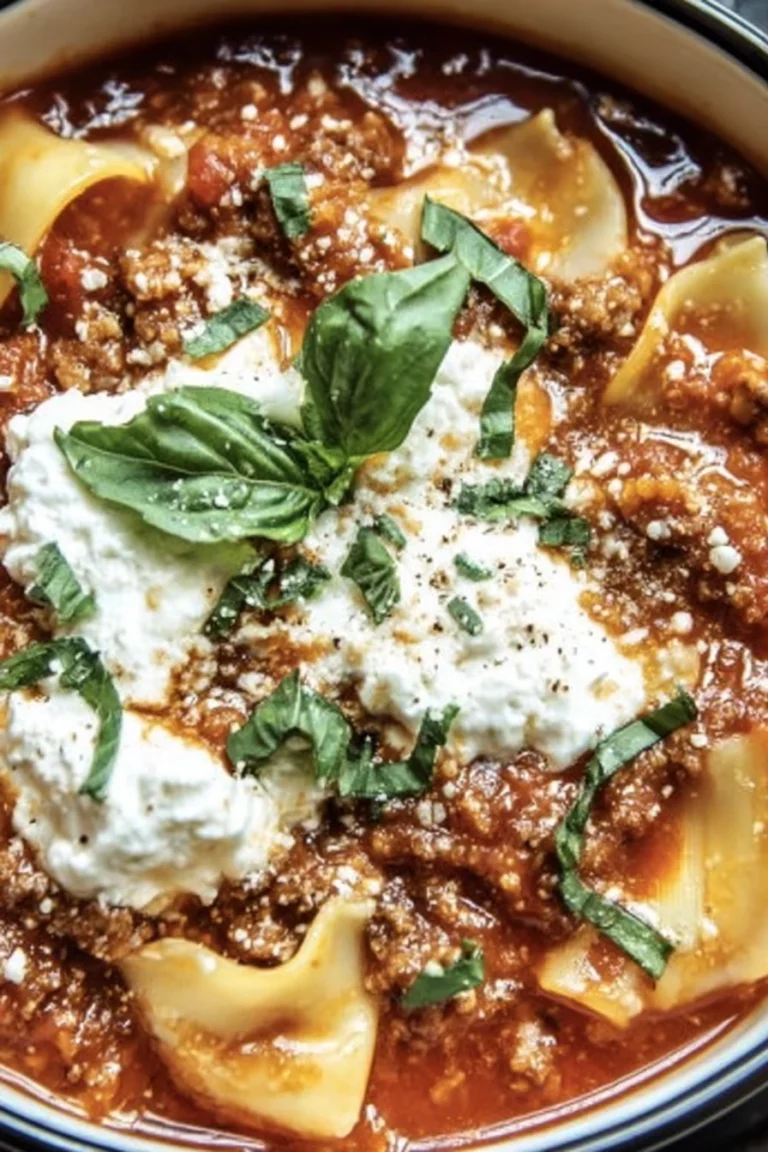 crockpot lasagna soup, hearty, savory, cheesy, comforting, slow-cooked, Italian flavors