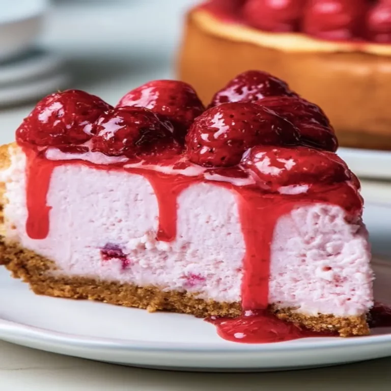 baked raspberry cheesecake, easy recipe, creamy, fruity, delicious