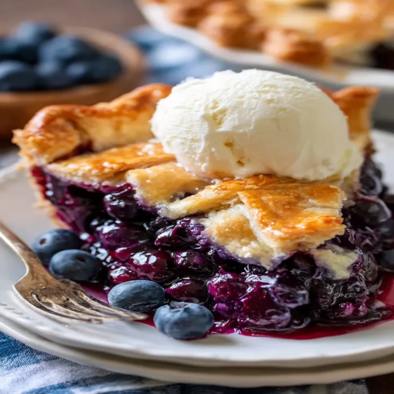 blueberry pie, homemade dessert, fresh blueberries, flaky crust, sweet and tangy
