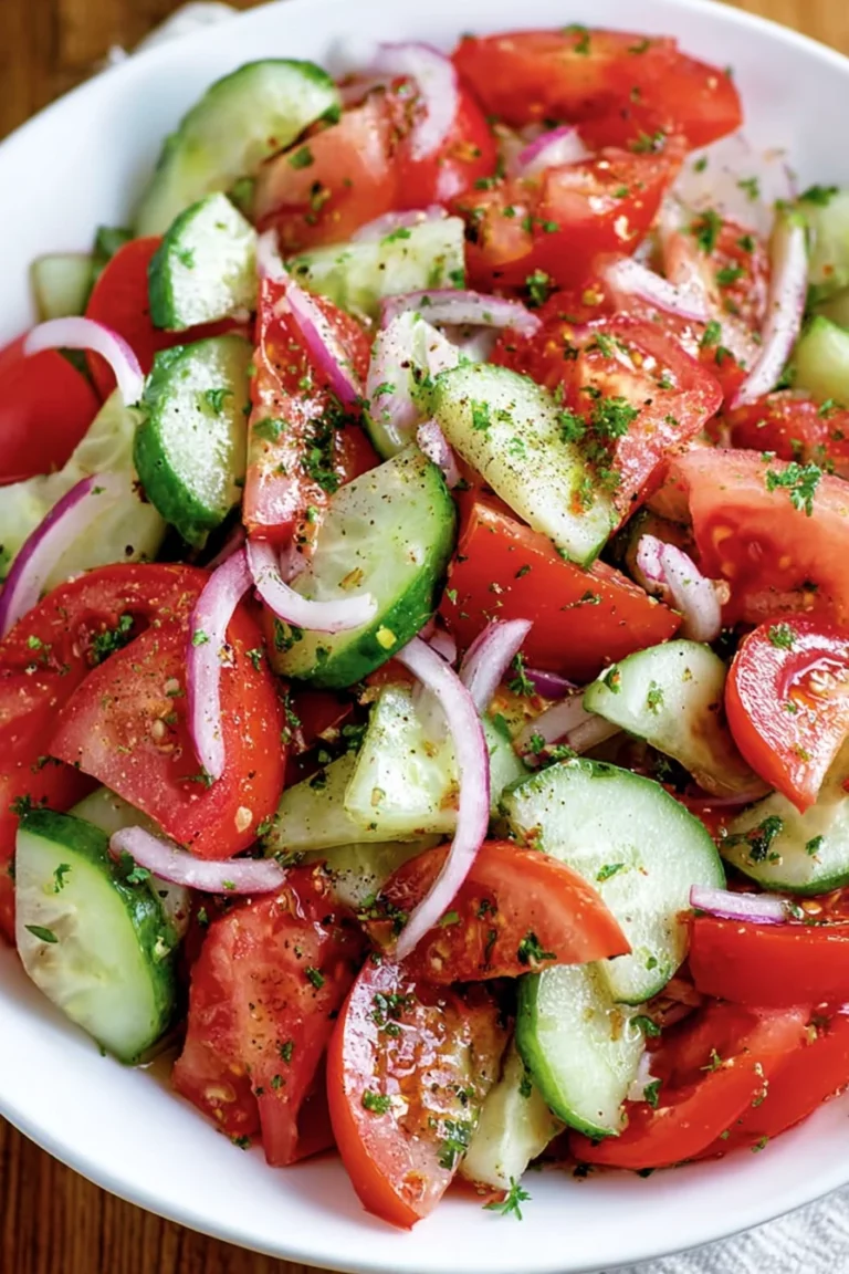 Tomato, cucumber, refreshing, crunchy, summer salad, vibrant colors