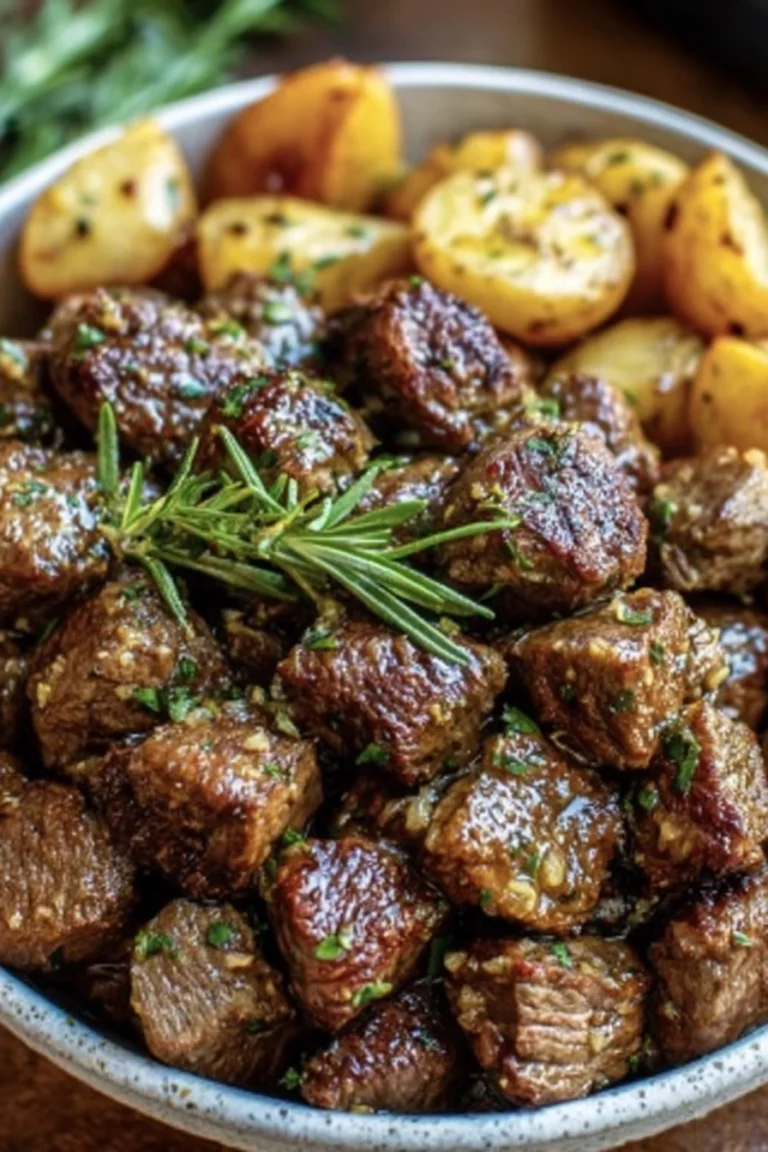 high protein, slow cooker, garlic butter, beef bites, savory, tender, flavorful