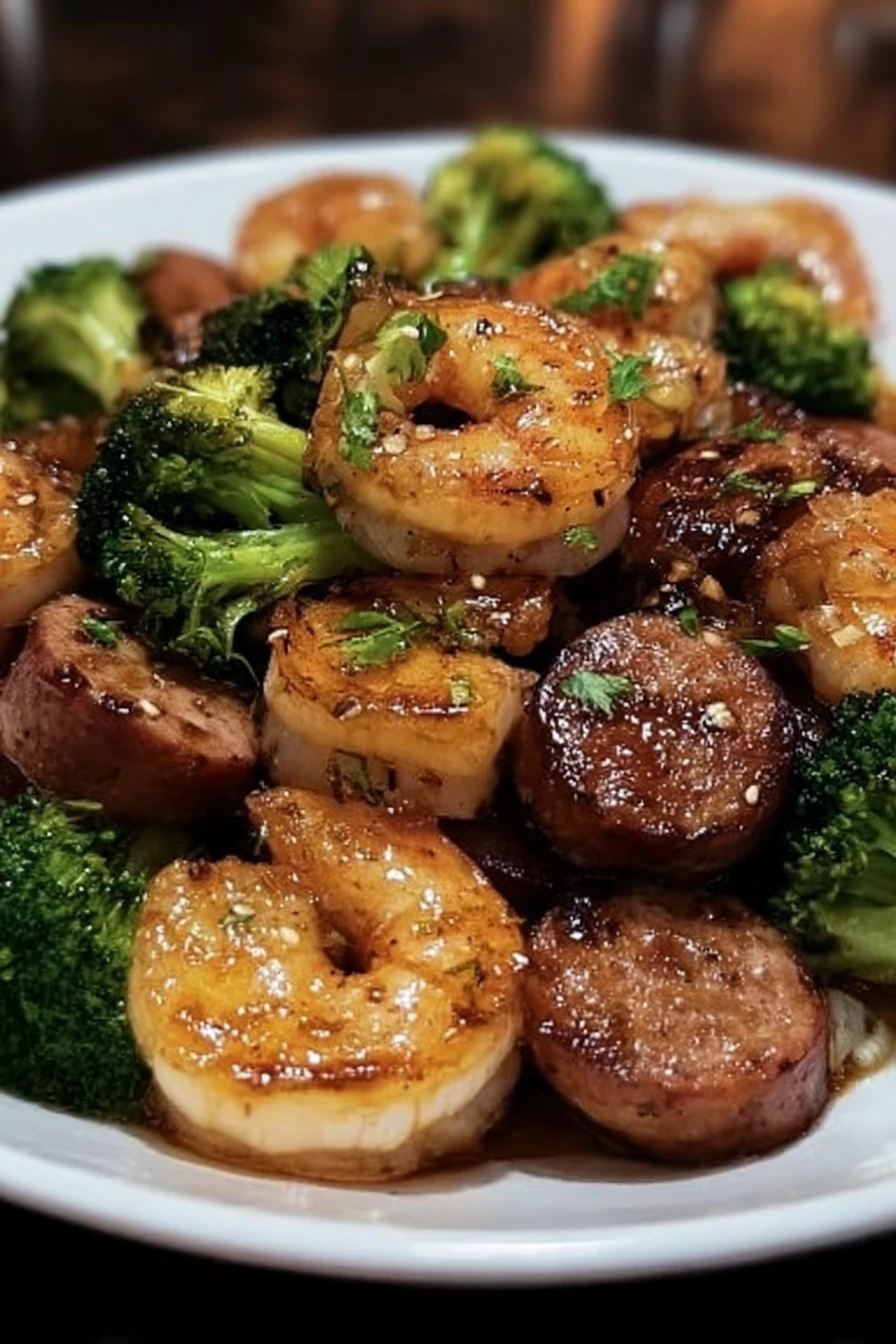 Honey Garlic Shrimp, Sausage & Broccoli recipe step-by-step guide