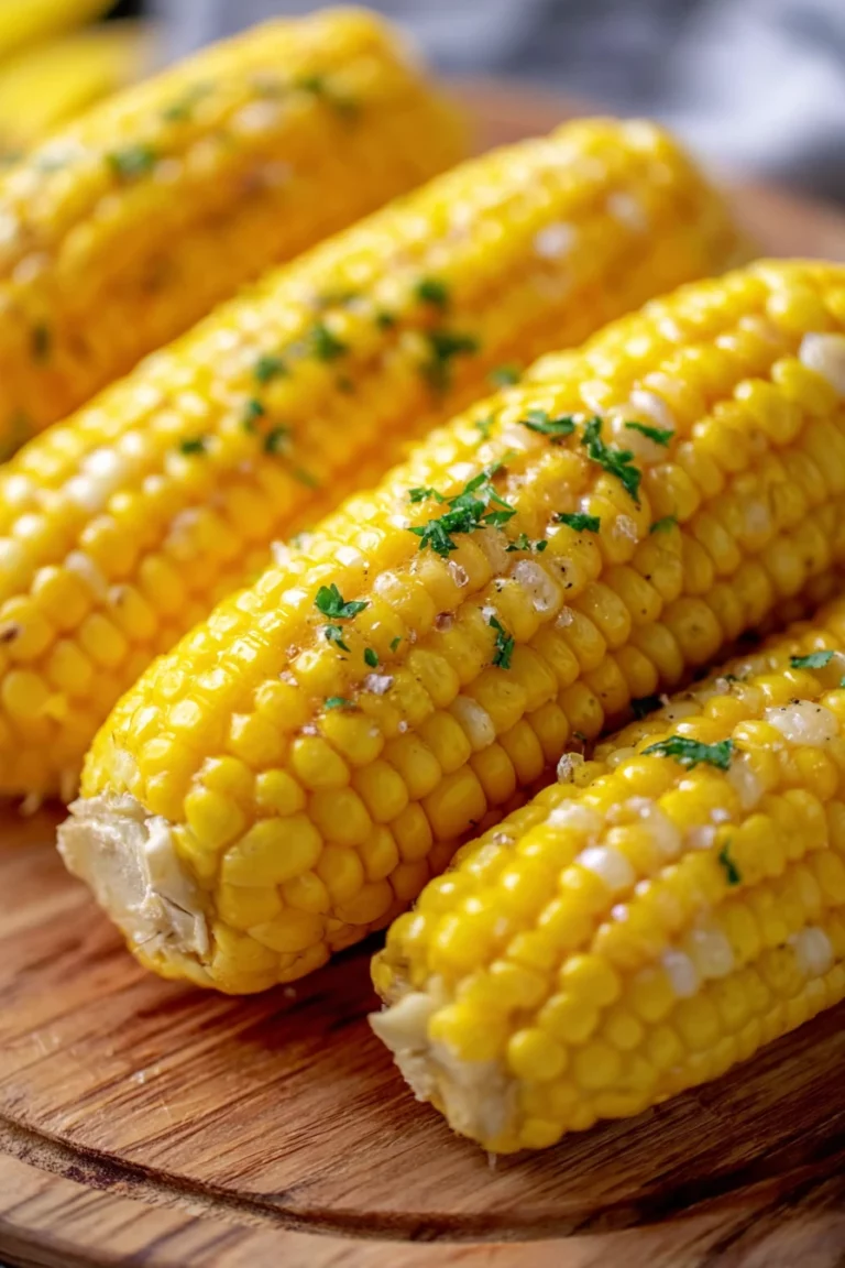 perfect boiled corn on the cob, sweet, tender, juicy kernels
