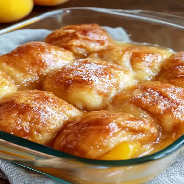 peach dumplings, homemade recipe, sweet and juicy, baked dessert, delicious syrup, fruity treat
