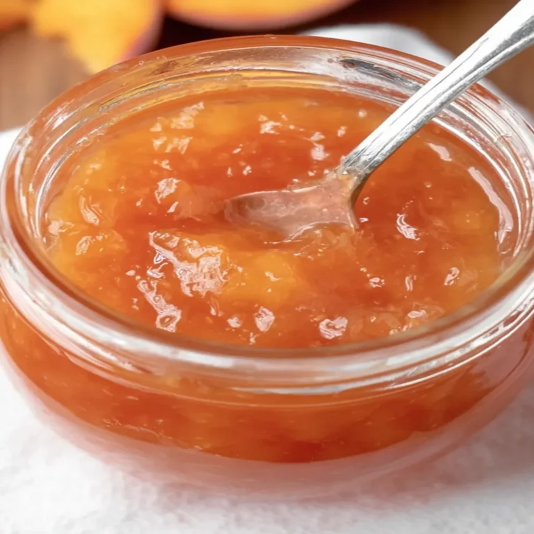 peach freezer jam, quick recipe, easy instructions, sweet and fruity, homemade, delicious, spreadable jam