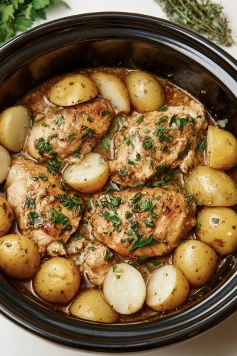 slow cooker, Parmesan garlic chicken, potatoes, savory, aromatic, delicious, hearty, comforting meal
