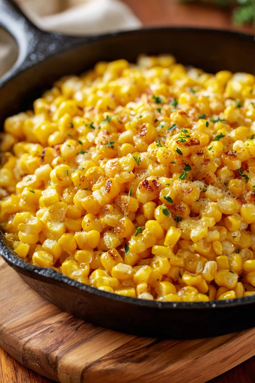 southern fried corn recipe, savory, crispy, golden kernels, seasoned, delicious