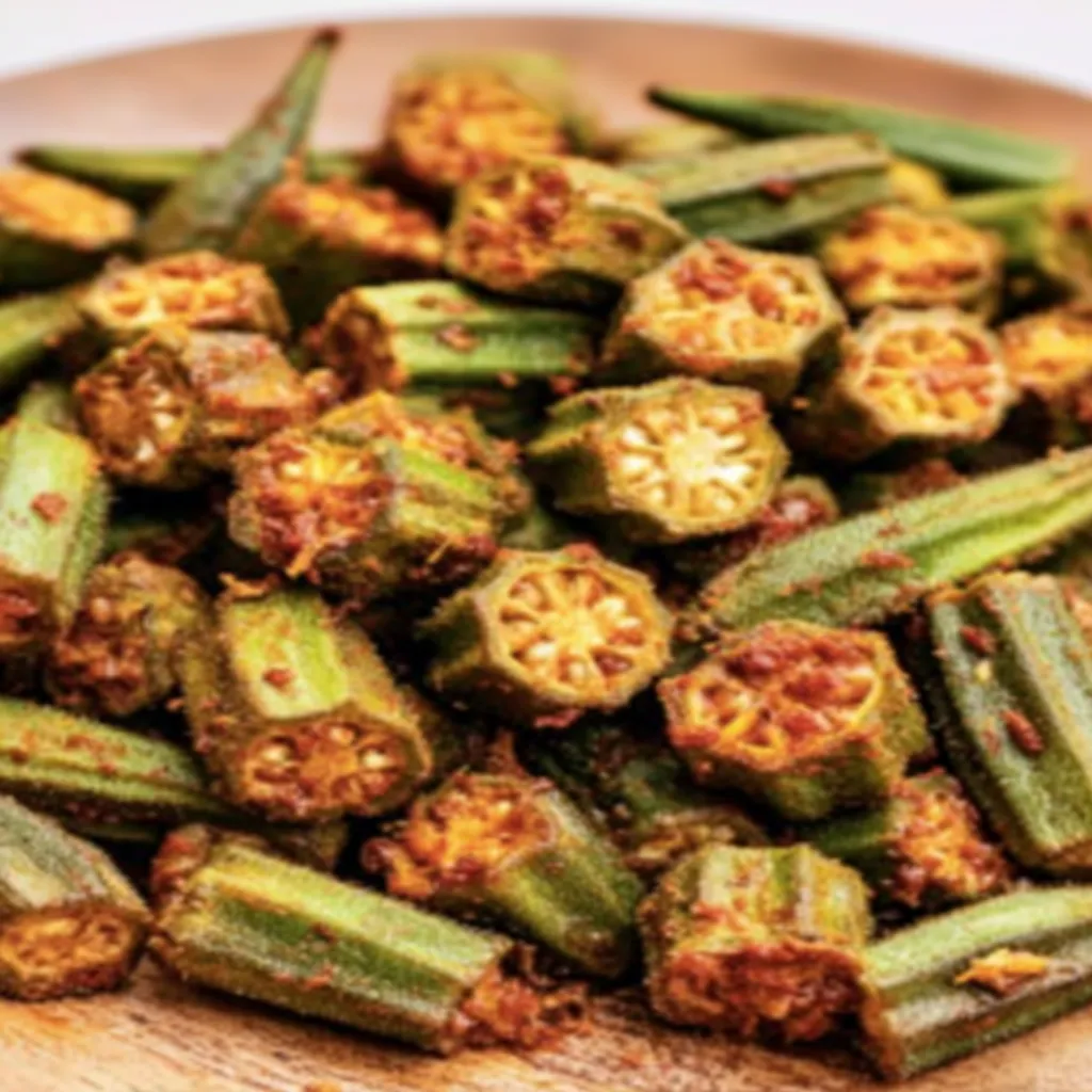 roasted okra, delicious recipe, crispy texture, savory seasoning, appetizing side dish