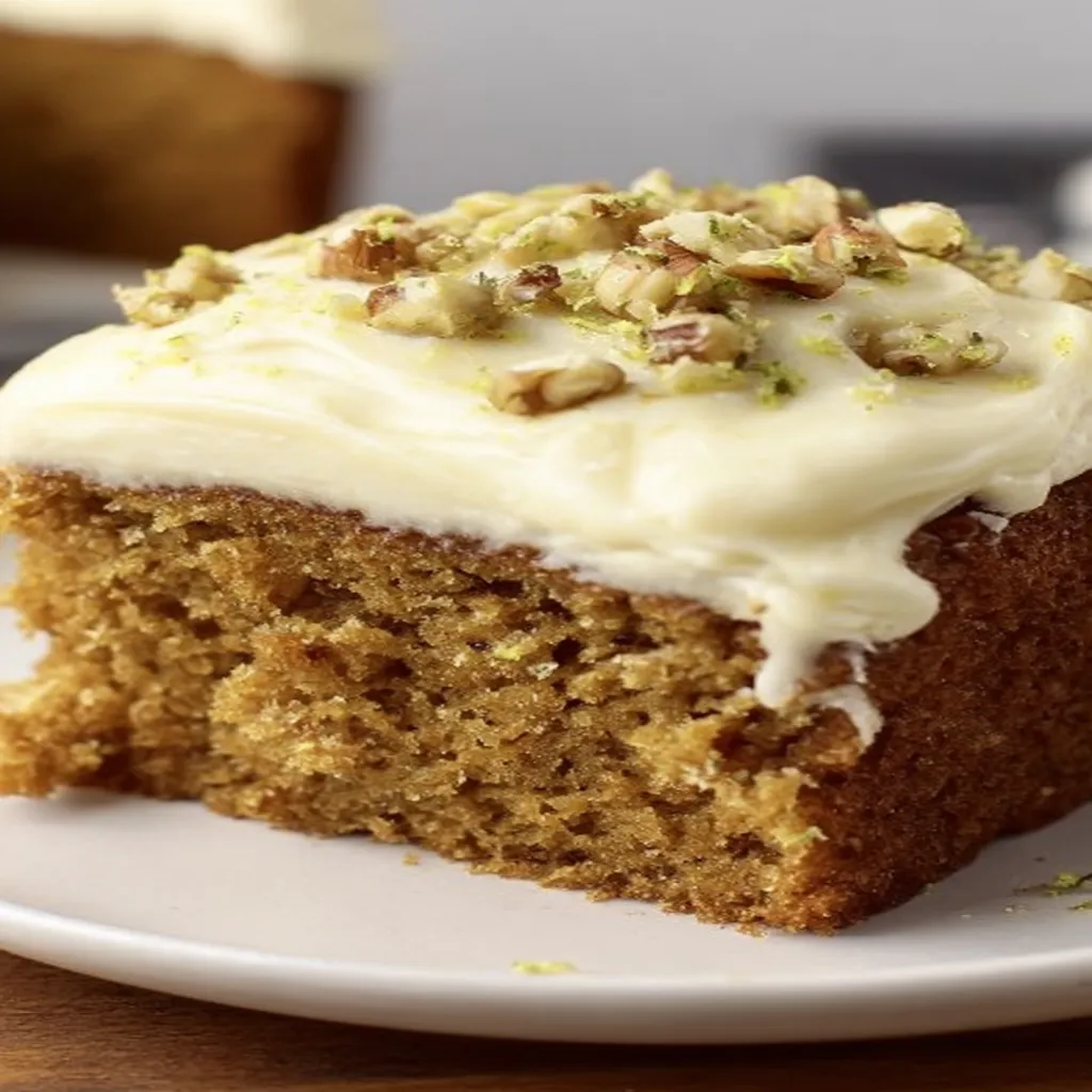 zucchini spice cake recipe, cream cheese frosting, moist, flavorful, delicious