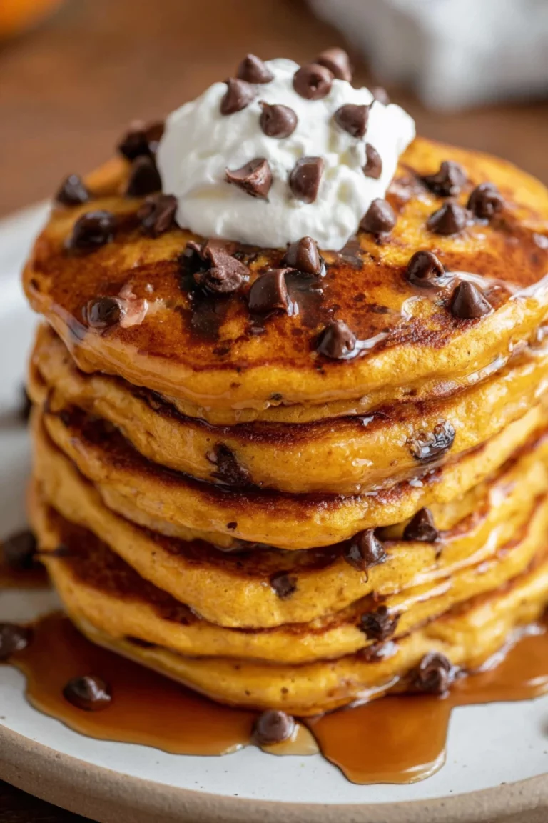 chocolate chip, pumpkin pancakes, delicious, fluffy, fall flavors, sweet and savory
