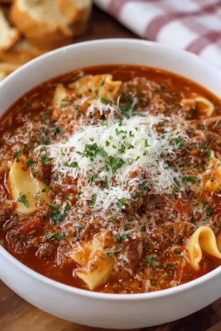 Crock pot lasagna soup, hearty, savory, comforting, cheesy, Italian flavors