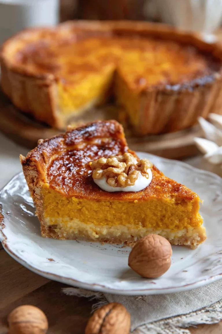deep-dish pumpkin pie, indulgent autumn dessert, rich, spiced, creamy, decadent, seasonal flavor