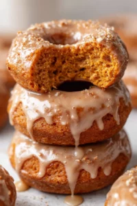 pumpkin donuts, maple glaze, delicious, healthy, autumn flavors