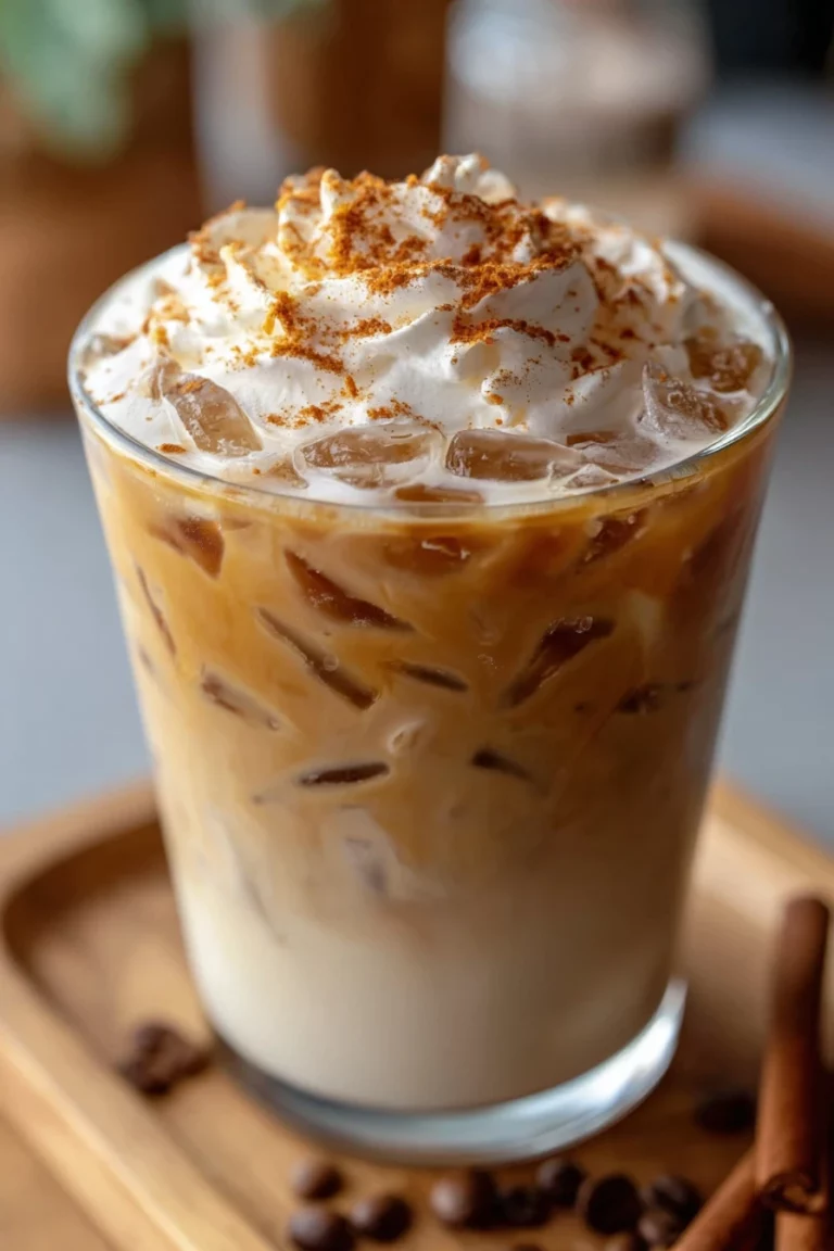 pumpkin chai iced latte, autumnal flavors, creamy, spiced, refreshing, seasonal drink
