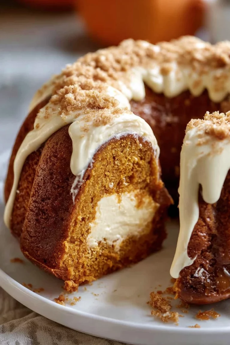 pumpkin cheesecake bundt cake, creamy, decadent, fall flavors, indulgent dessert, autumn spices