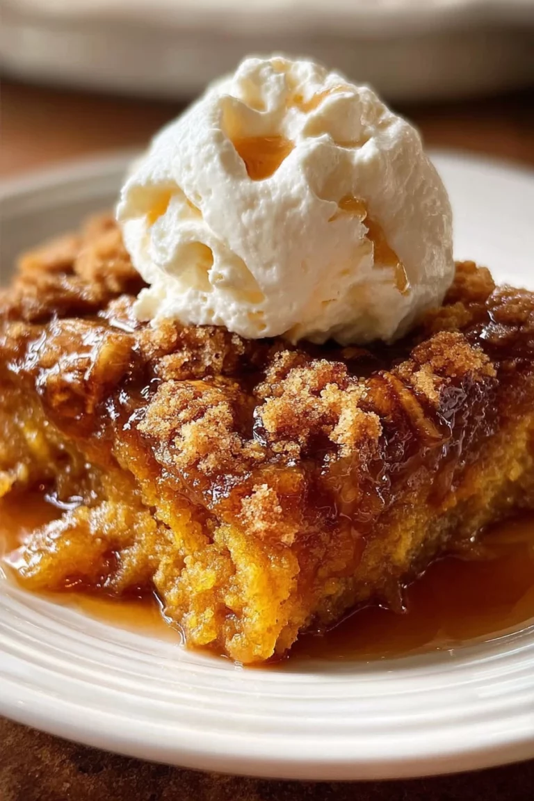 Pumpkin Dump Cake, fall dessert, sweet and spicy, cinnamon, gooey, delicious