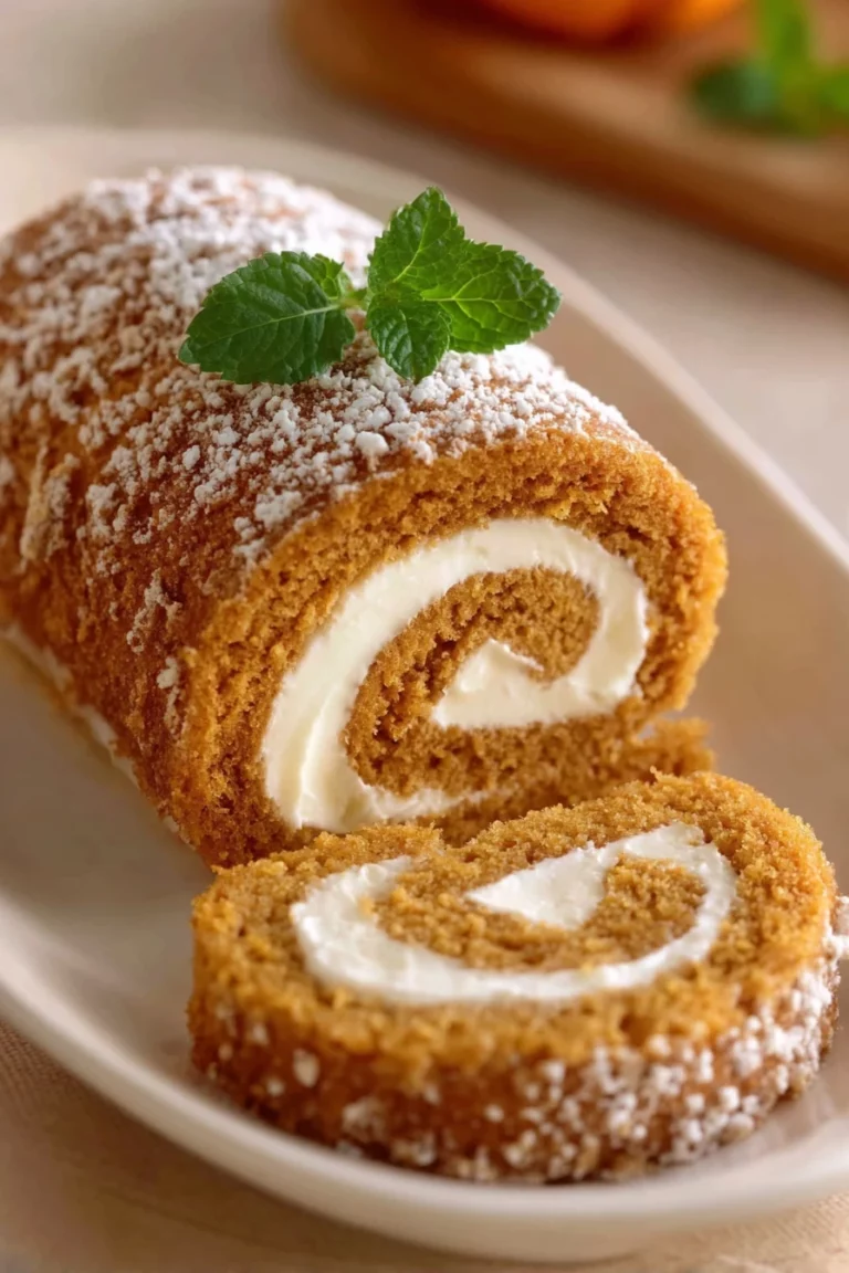 pumpkin roll, cream cheese filling, decadent, spiced, creamy swirls, autumn flavors