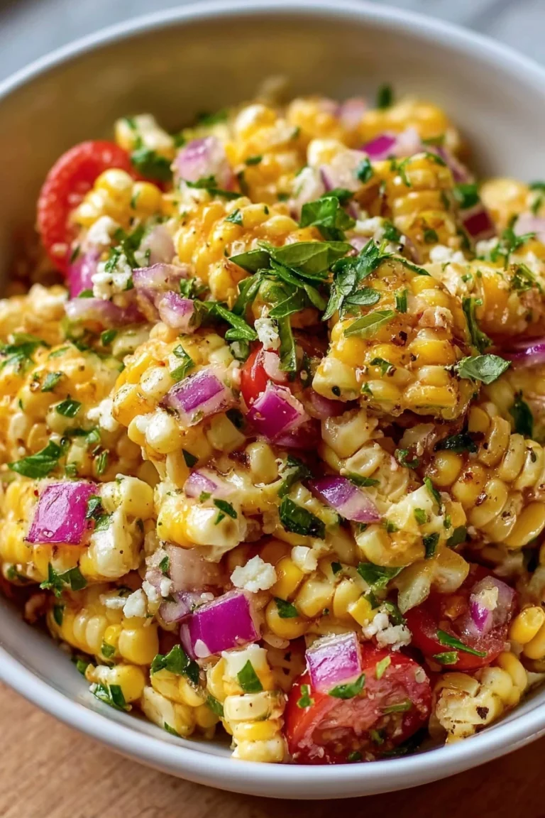roasted corn salad, fresh vegetables, tangy dressing, colorful, flavorful, summer side dish