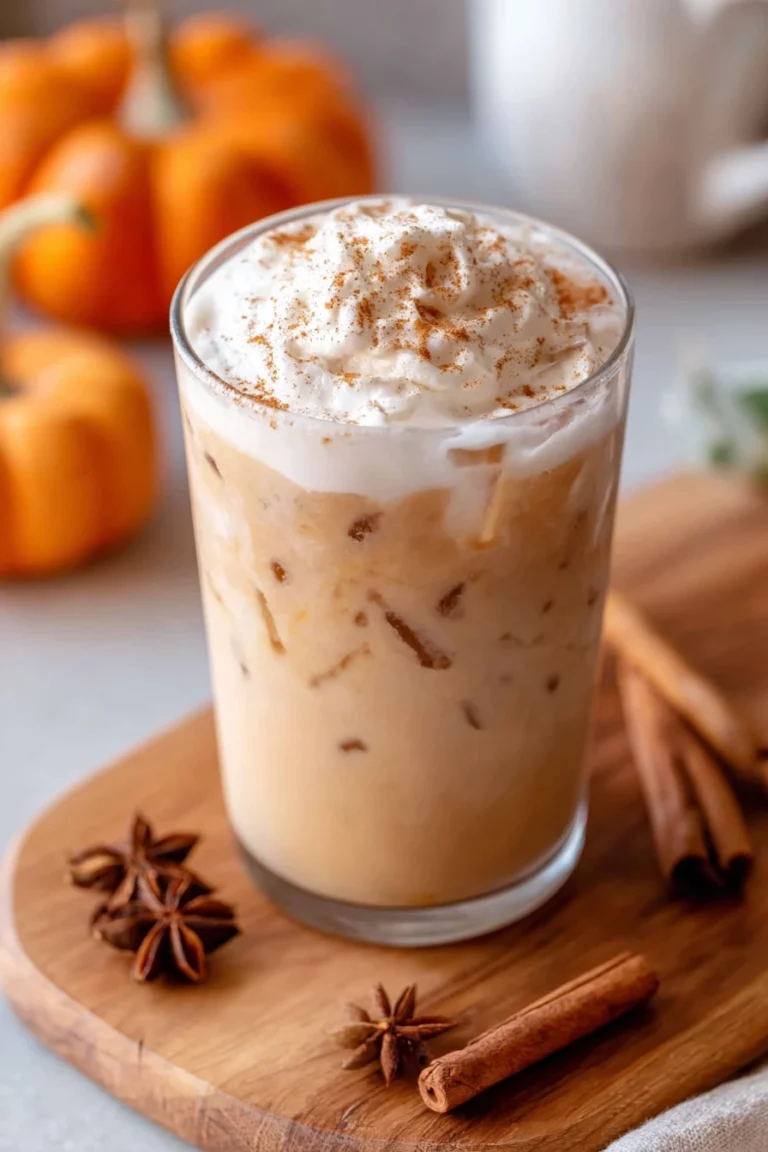 pumpkin chai latte, iced, creamy, spicy, homemade, delicious, copycat recipe